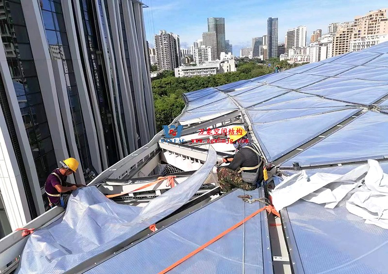 縱使烈日炎炎，腳步從未止歇！海南這個ETFE氣枕膜項目施工進(jìn)度有最新消息